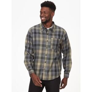 Marmot Men's Fairfax Novelty Lightweight Flannel Shirt Green Gray Men’s XL